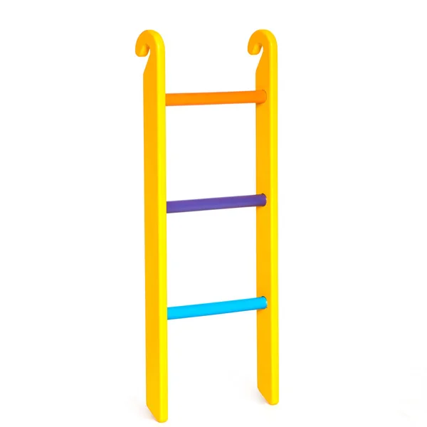 Wooden colorful ladder on the white backdrop — Stock Photo, Image
