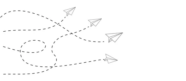 Vliegtuig groep papier symbool op de witte — Stockvector