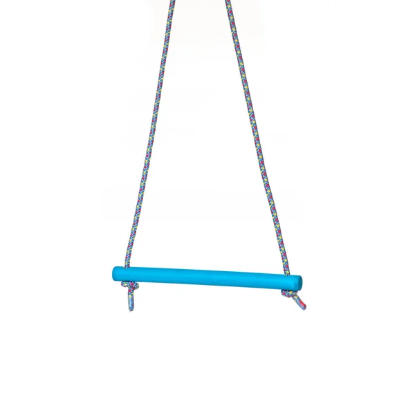 Closeup of plastic blue swing for kids on the white — Stock Photo, Image