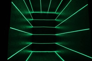 Soyut uzay odası ve modern mimari ışıklar