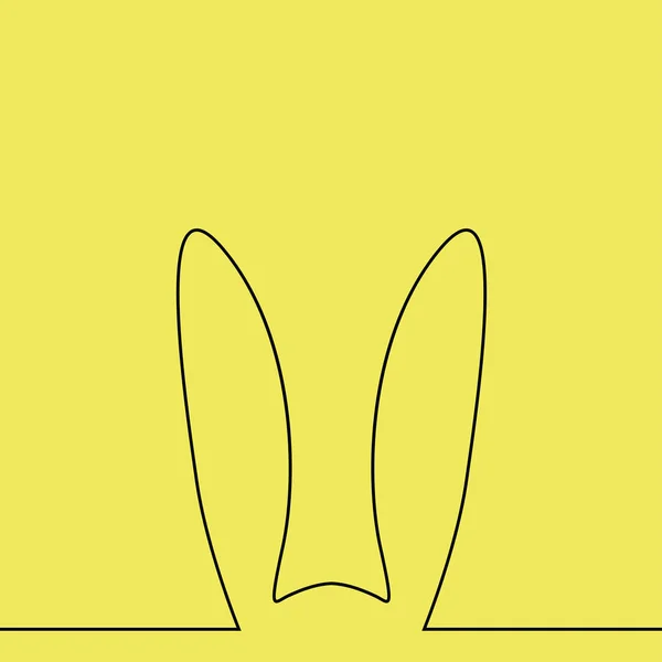 黄兔耳朵的轮廓 — 图库矢量图片