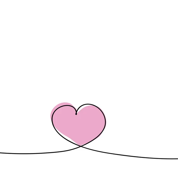 Coeur en une ligne continue. Saint Valentin . — Image vectorielle