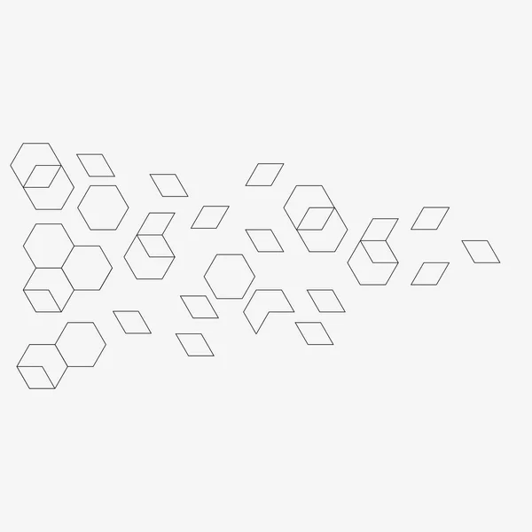 六角形セルの集合で構成される抽象的な背景. — ストックベクタ