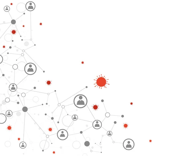 Spridning av viruset bland människor. Vektor. — Stock vektor