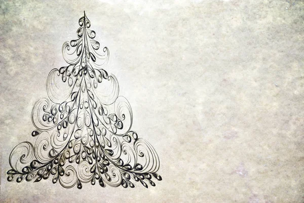 Kerstboom gemaakt van lint — Stockfoto