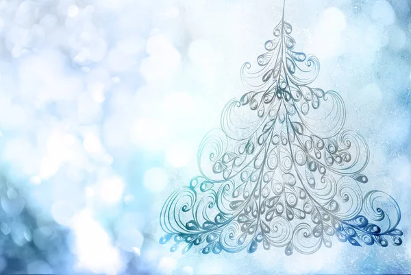 Árvore de Natal feita de fita — Fotografia de Stock