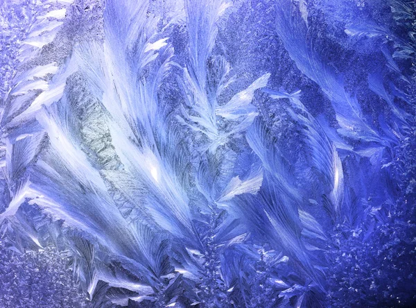 Fondo de invierno con vidrio congelado — Foto de Stock