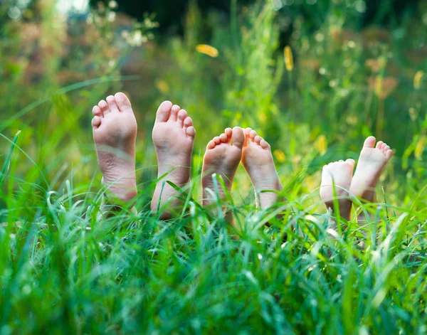 Ноги в траве — стоковое фото
