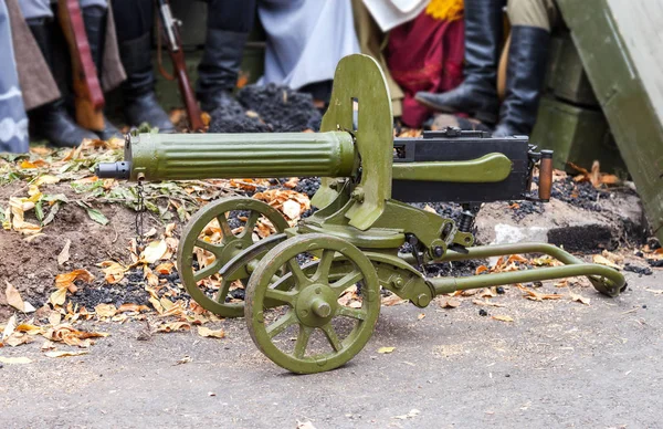 Пулемёт Максима Первой мировой войны крупным планом — стоковое фото