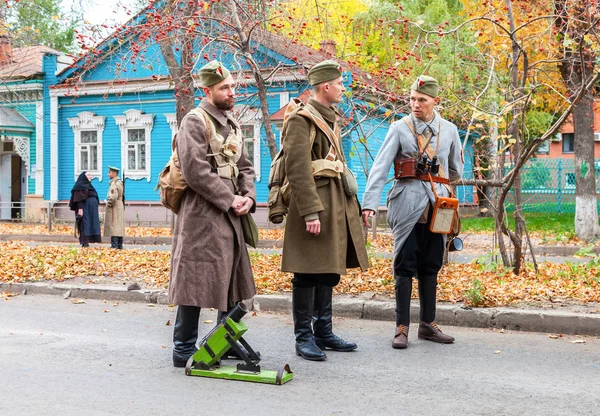 Re-enactment de gewapende acties van de Tsjechoslowaakse legioen in de — Stockfoto