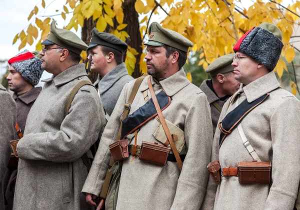 Unidentified members of historical reenactment in revolt of the — Stock Photo, Image