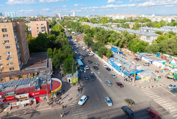 Panoramic view from height on the city Samara, Russia — Stock Photo, Image