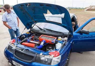 Lada closeup ayarlanmış turbo araba motoru