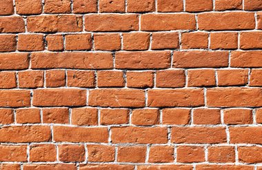 Arka plan olarak eskimiş grunge kırmızı tuğla duvar