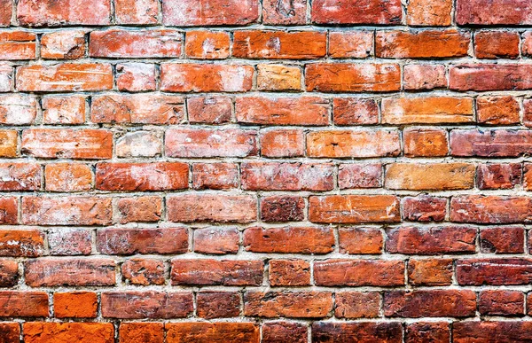Old weathered grunge red brick wall as background — Stock Photo, Image