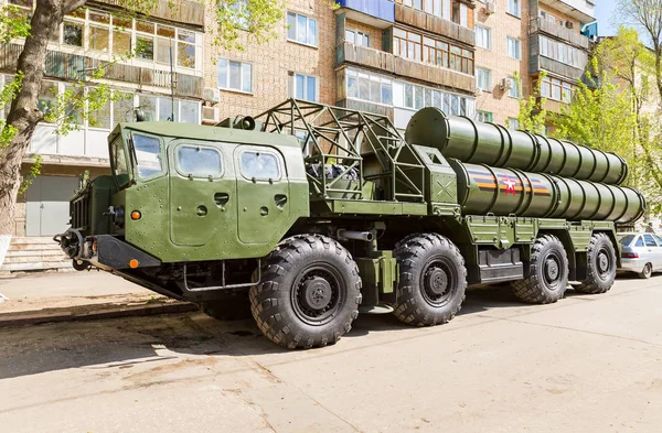 러시아 대공 미사일 시스템 (Sam) S-300 주차를 목에 — 스톡 사진