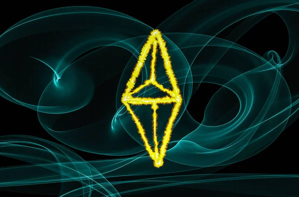 Ethereum siyah arka plan üzerinde oturum