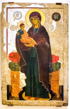 Çocuk ile Virgin antika Rus Ortodoks simgesi