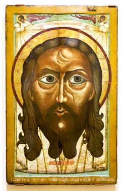 Antika Rus Ortodoks simgesi. Master Euphemius tarafından Vernicle,