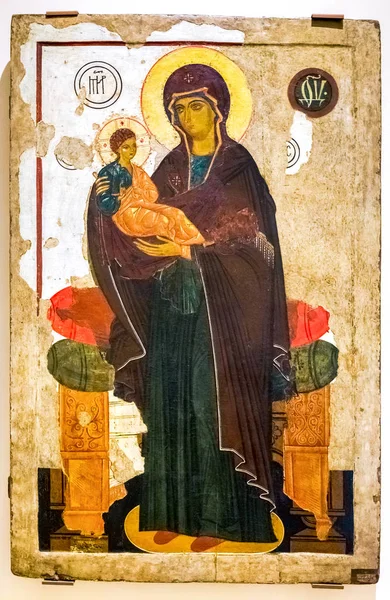 Çocuk ile Virgin antika Rus Ortodoks simgesi