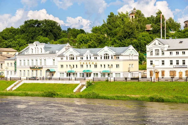 Provincial Russian town of Torzhok in summer sunny day — Stock Photo, Image