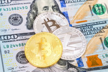 Sikkeleri üzerinde yüz yalan cryptocurrency Amerikan Doları b