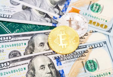 Dijital cryptocurrency bitcoin, elektronik bilgisayar bileşeni bir