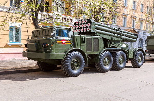Self-propelled multiple rocket launcher system BM-27 Uragan