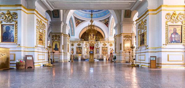 Interior of the Intercession Cathedral in Zverin Pokrovsky Monas