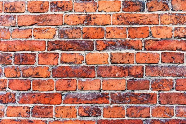 Oude verweerde grunge rode bakstenen muur als achtergrond textuur — Stockfoto