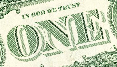 Bir Amerikan Doları banknot yakın çekim
