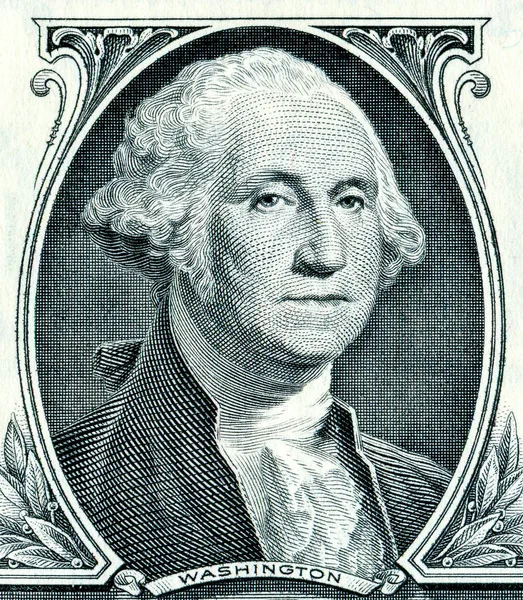 George Washington portret van één dollar bankbiljet van — Stockfoto