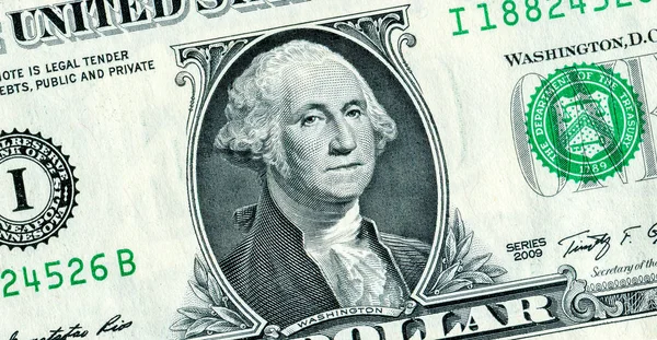 George Washington portret van één dollar bankbiljet van — Stockfoto
