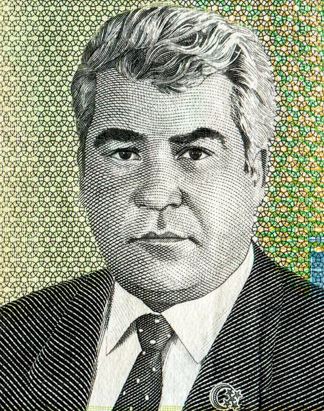 Saparmurat Niyazov retrato de dez mil turcomenistão manat — Fotografia de Stock