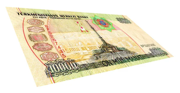 Banknote of ten thousand turkmenistan manats — Stock Photo, Image