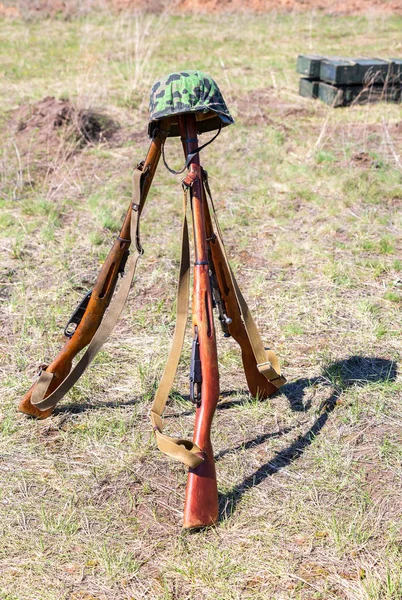 Vintage Russian military rifles (Mosin system, model of 1938) an — Stock Photo, Image