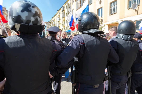 Opozycji wiecu protestu przed prezydent Władimir Putin ina — Zdjęcie stockowe