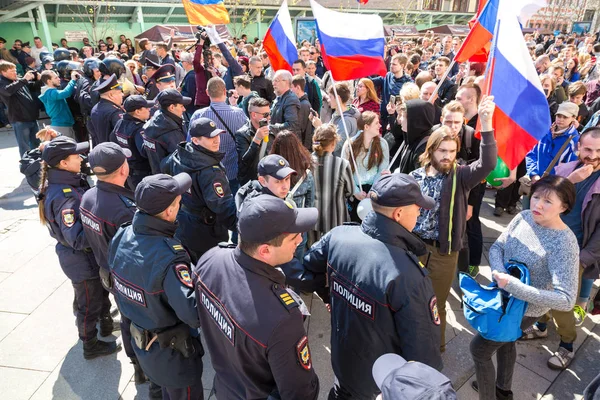 普京总统上台前反对派抗议集会 — 图库照片