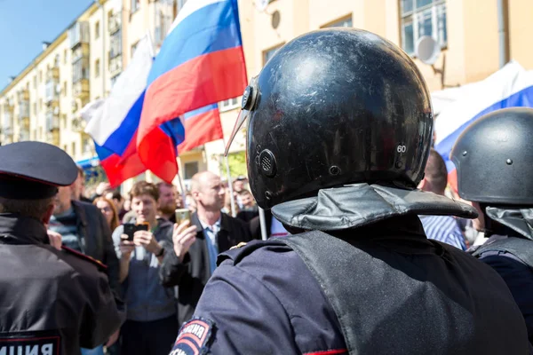 Muhalefet protesto mitingi öncesinde Başkan Vladimir Putin'in ına — Stok fotoğraf