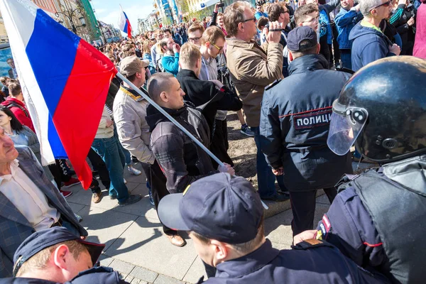 Muhalefet protesto mitingi öncesinde Başkan Vladimir Putin'in ına — Stok fotoğraf