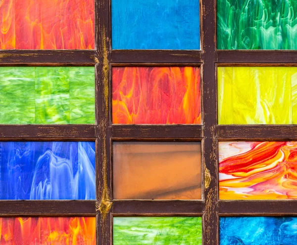 Marco de madera con patrones de colores para el fondo — Foto de Stock