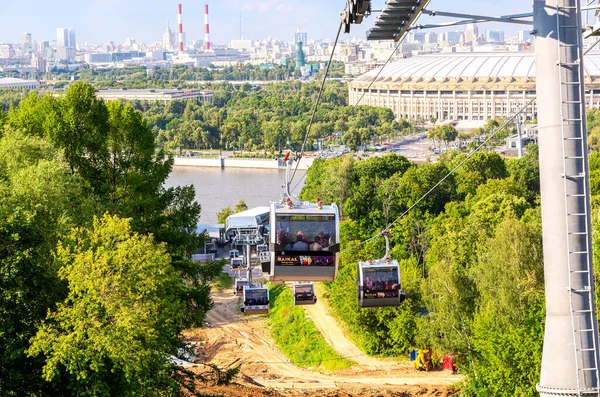 Cableway in Moscow. View from the cable car — Stock Photo, Image