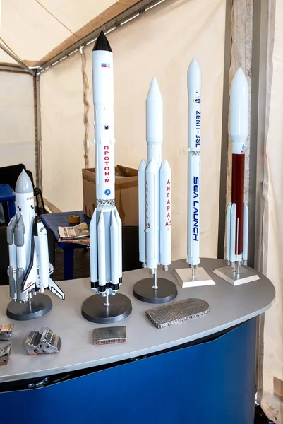 Samara Rusia Noviembre 2017 Mockups Vehículos Lanzamiento Cohetes Espaciales Exposición — Foto de Stock