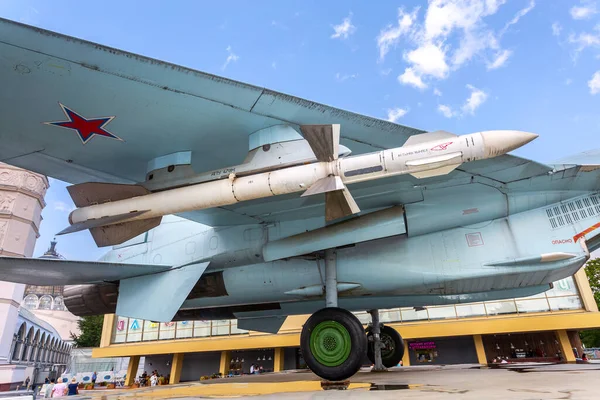 Moskova Rusya Temmuz 2019 Askeri Avcı Uçağı Sukhoi Flanker Vdnkh — Stok fotoğraf