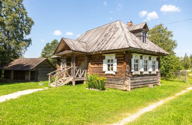 Konchanskoe-Suvorovskoe, Rusya - 27 Temmuz 2019: Borovichi kasabası yakınlarındaki Başkomutan A. Suvorov 'un müze çiftliği