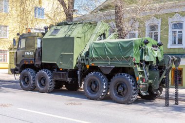 Samara, Rusya - 5 Mayıs 2018: Rus tamir ve kurtarma aracı REM-KL Ural-532362