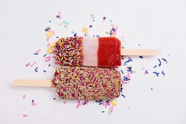 Two ice cream on stick — Stock Photo, Image