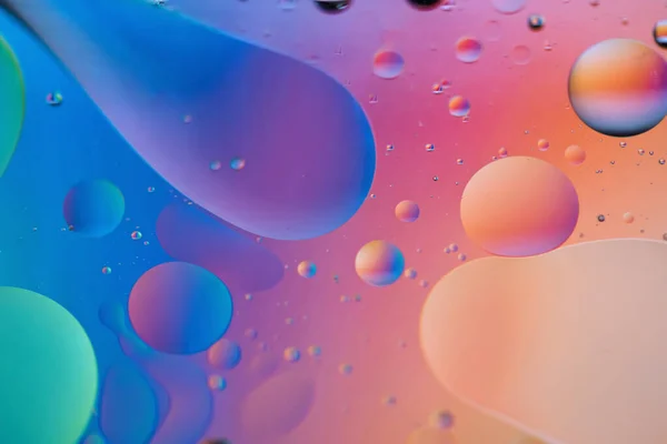 Oranje en blauw abstract achtergrond beeld gemaakt met olie, water en zeep — Stockfoto
