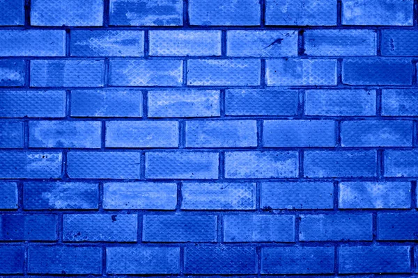 Background of brick wall pattern texture. Blue toned. — Stock Photo, Image
