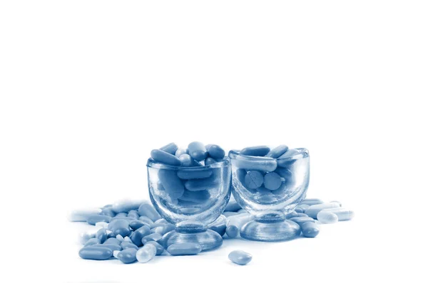 Drugs tablets on white background — 스톡 사진